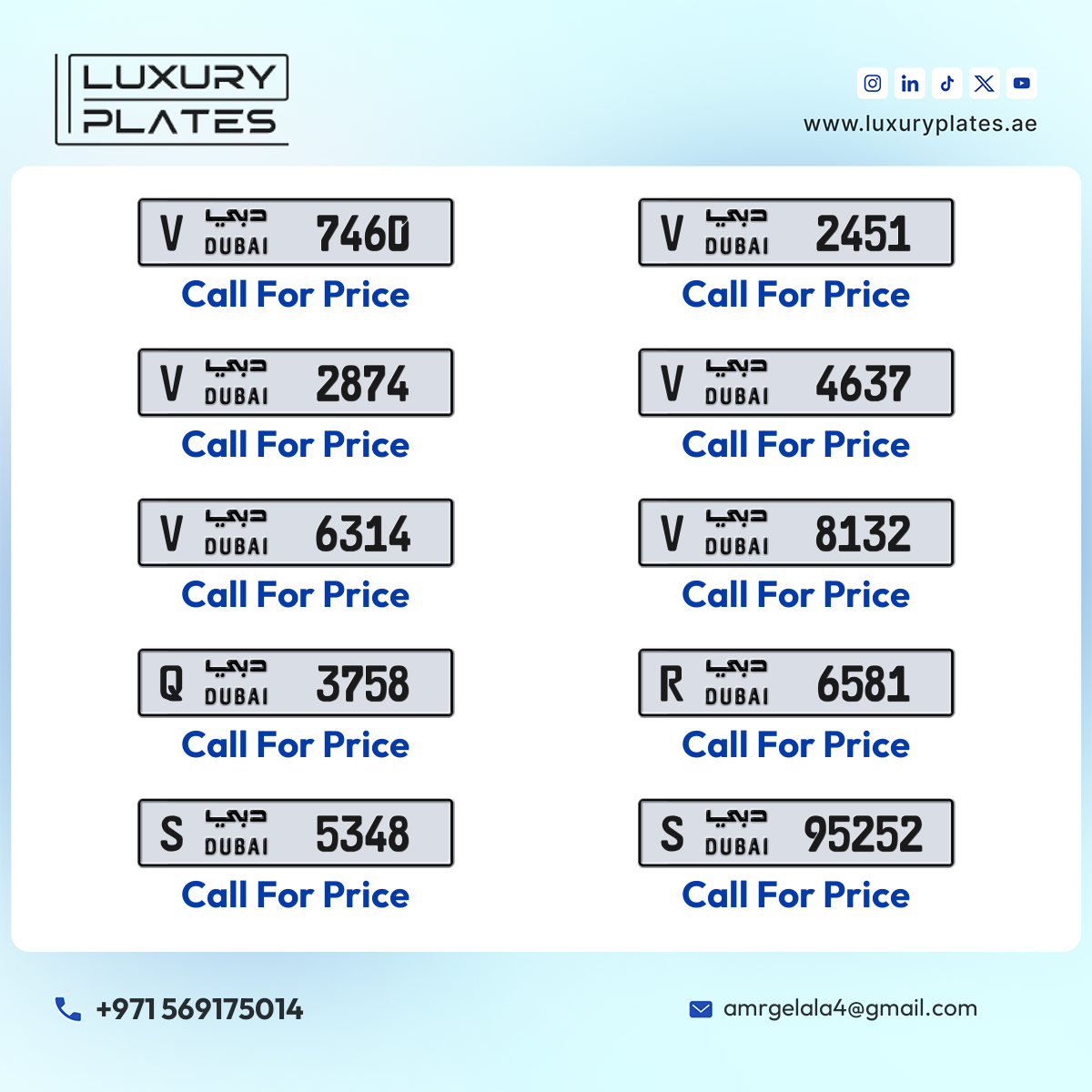 Plate number Dubai 6314 code V For sale