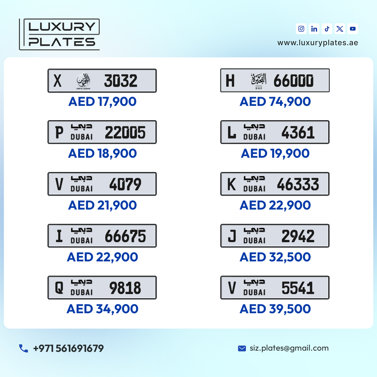Plate number Dubai 22005 code P For sale