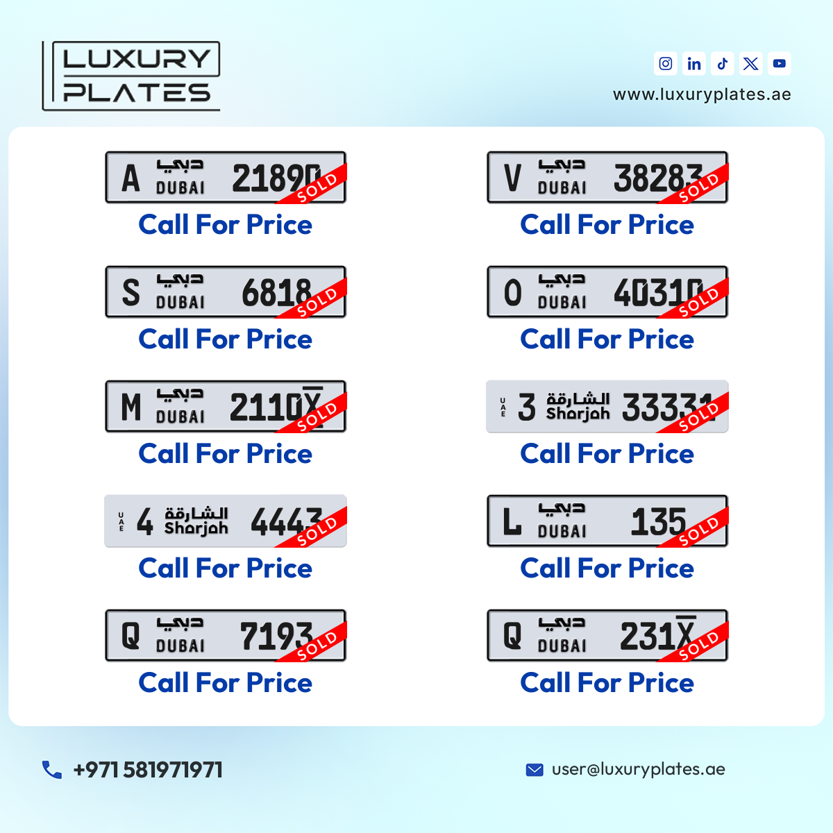 رقم لوحة دبي 6818 شفرة S للبيع
