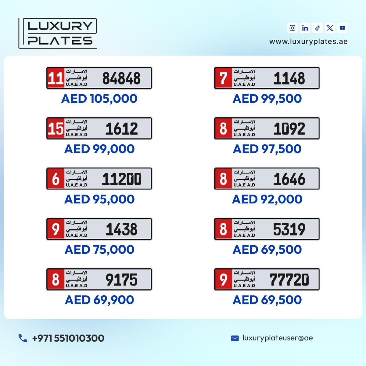 Plate number Abu Dhabi 77720 code 9 For sale