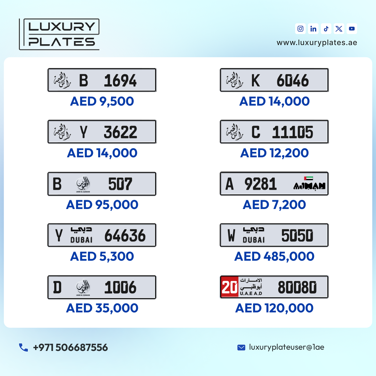 Plate number Abu Dhabi 80080 code 20 For sale