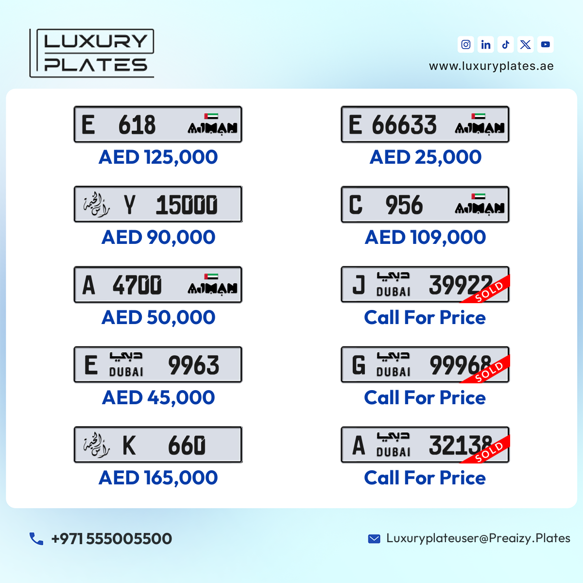 Plate number Dubai 32138 code A For sale