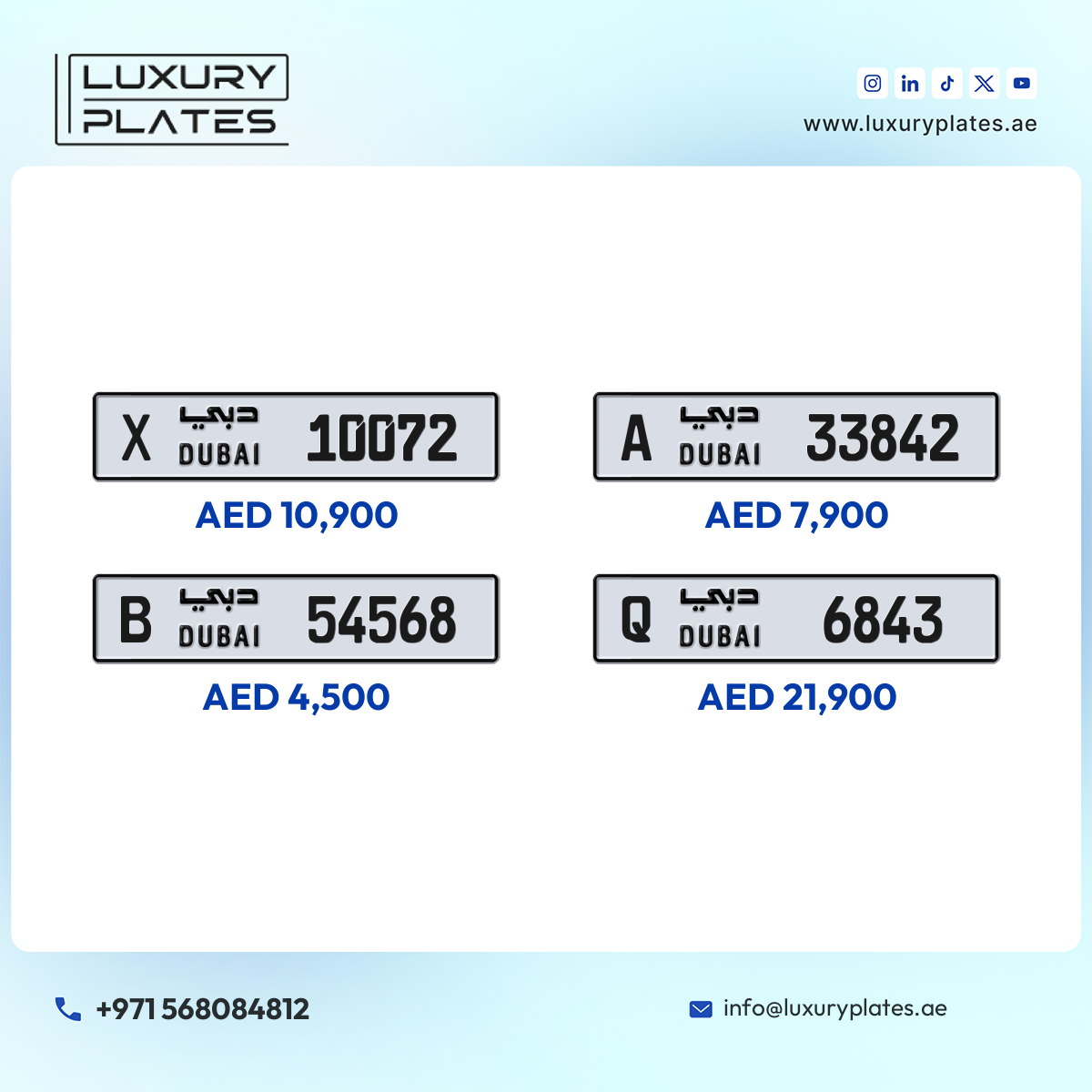 Plate number Dubai 33842 code A For sale