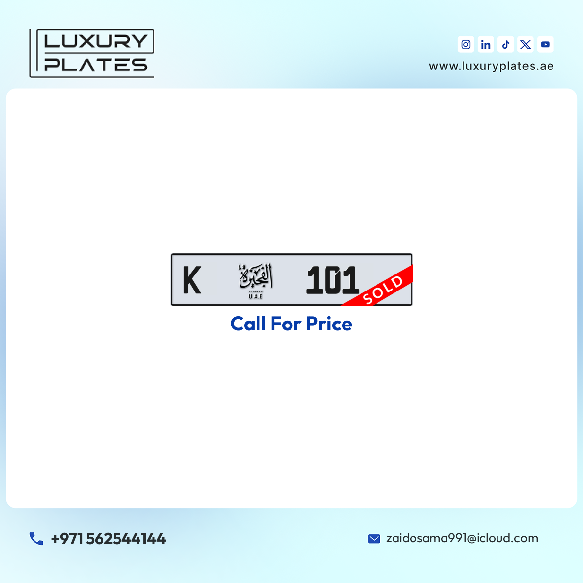 K 101 Fujairah License Plate