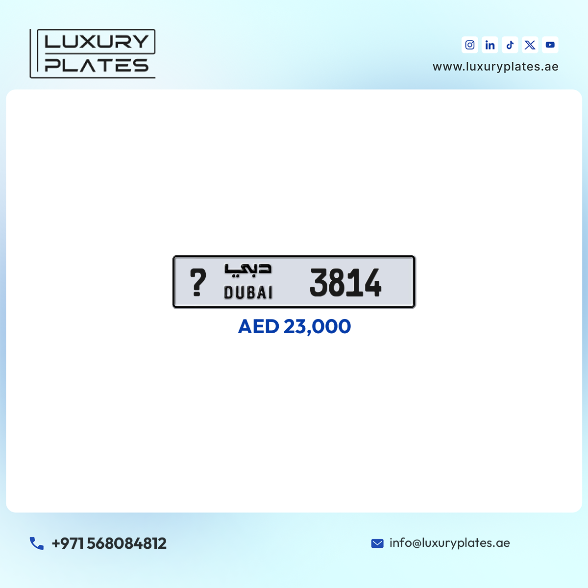 ? 3814 Dubai License Plate