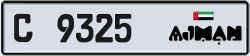 Plate number Ajman 9325 code C For sale