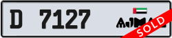 Plate number Ajman 7127 code D For sale