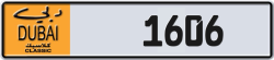 Plate number Dubai Classic 1606 code NOC For sale