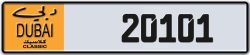 Plate number Dubai Classic 20101 code NOC For sale