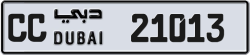 Plate number Dubai 21013 code CC For sale