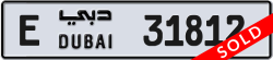Plate number Dubai 31812 code E For sale