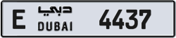 Plate number Dubai 4437 code E For sale