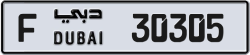 Plate number Dubai 30305 code F For sale