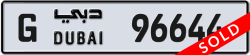 Plate number Dubai 96644 code G For sale