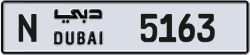 Plate number Dubai 5163 code N For sale