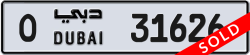 Plate number Dubai 31626 code O For sale