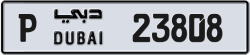 Plate number Dubai 23808 code P For sale