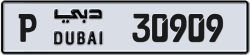 Plate number Dubai 30909 code P For sale