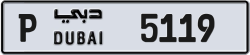 Plate number Dubai 5119 code P For sale