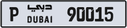 Plate number Dubai 90015 code P For sale