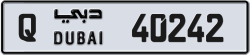 Plate number Dubai 40242 code Q For sale
