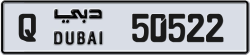 Plate number Dubai 50522 code Q For sale