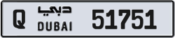 Plate number Dubai 51751 code Q For sale