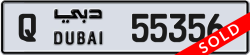 Plate number Dubai 55356 code Q For sale