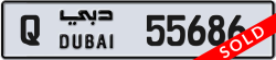 Plate number Dubai 55686 code Q For sale