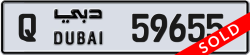 Plate number Dubai 59655 code Q For sale
