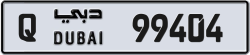 Plate number Dubai 99404 code Q For sale