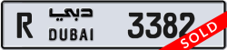 Plate number Dubai 3382 code R For sale