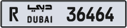 Plate number Dubai 36464 code R For sale