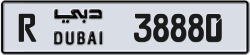 Plate number Dubai 38880 code R For sale