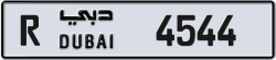 Plate number Dubai 4544 code R For sale