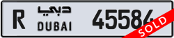 Plate number Dubai 45584 code R For sale