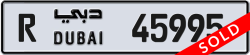 Plate number Dubai 45995 code R For sale