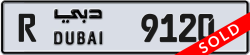 Plate number Dubai 9120 code R For sale
