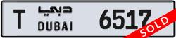 Plate number Dubai 6517 code T For sale