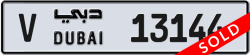 Plate number Dubai 13144 code V For sale