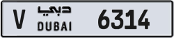 Plate number Dubai 6314 code V For sale