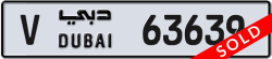 Plate number Dubai 63639 code V For sale