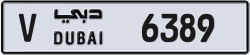 Plate number Dubai 6389 code V For sale