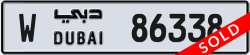 Plate number Dubai 86338 code W For sale
