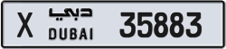 Plate number Dubai 35883 code X For sale