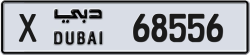 Plate number Dubai 68556 code X For sale