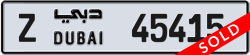 Plate number Dubai 45415 code Z For sale