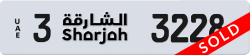 Plate number Sharjah 3228 code 3 For sale